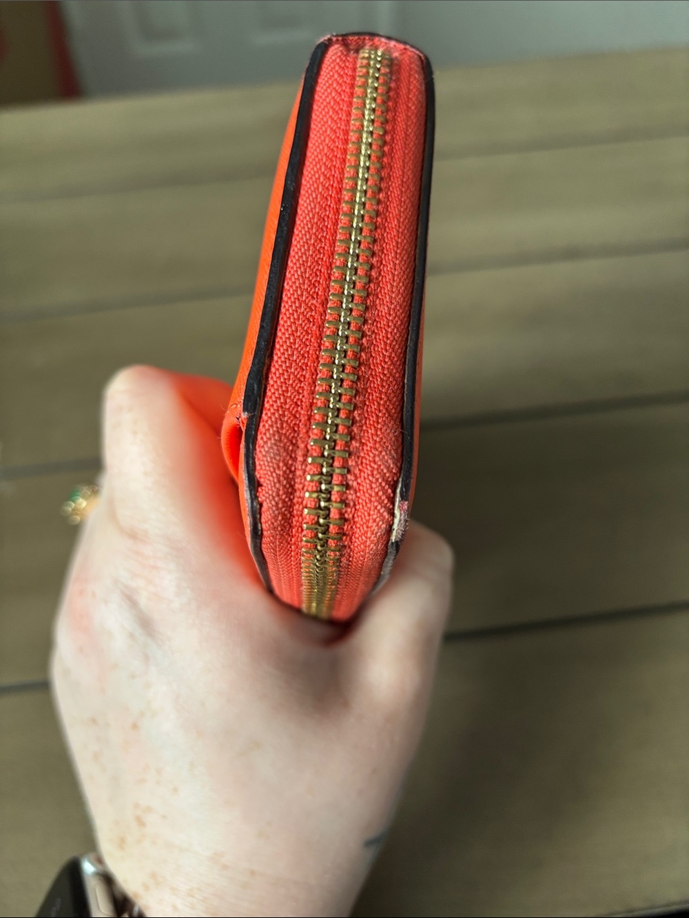 kate spade Saffiano Zip-Around Wallet in Orange-Red - Picture 17 of 17